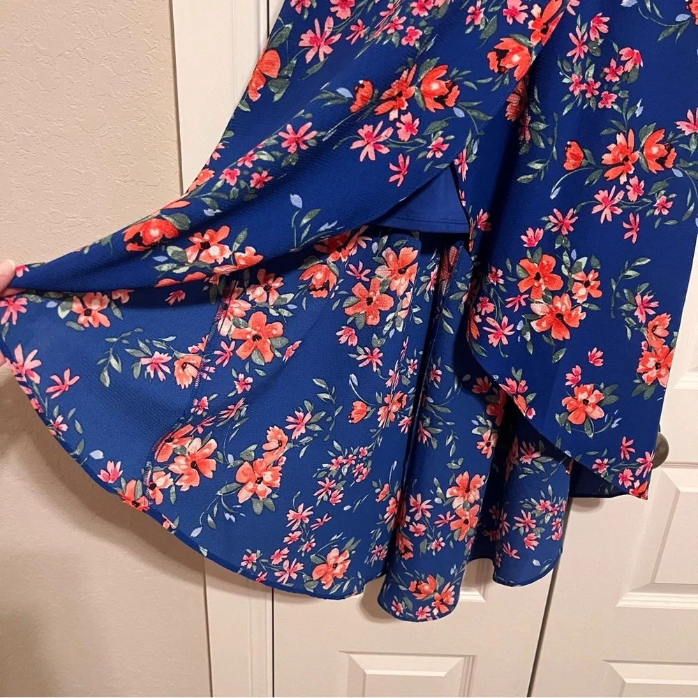 I.N. San Francisco Blue Floral High Low Dress